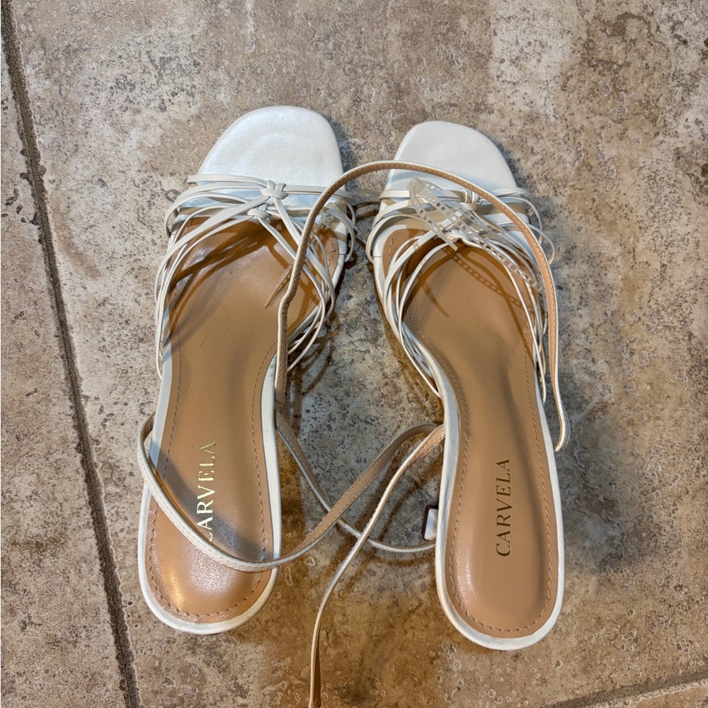 Carvela Elegant White Strappy Heels